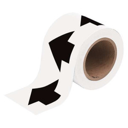 Brady Arrow Tape,White,4in W,90ft Roll L 91409