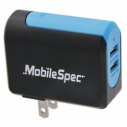 Mobilespec USB Wall Outlet Charger,Black/Blue MBS01202