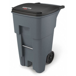 Rubbermaid Commercial Trash Can,65 gal.,Gray,MDPE FG9W2100GRAY