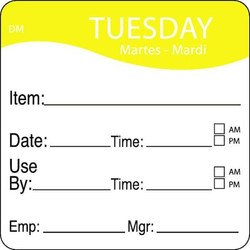 Daymark Day Label,Yellow,PK250 1100532