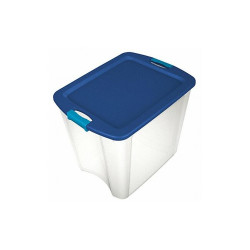 Sterilite Storage Tote,Clear/Blue,Polypropylene  14489604