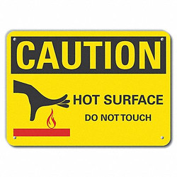 Lyle Rflctv Hot Surface Caution Sign,10x14in LCU3-0147-RA_14x10