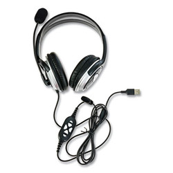 Spracht ZuM Binaural Over The Head Headset, Black/Silver ZUMWDUSB2