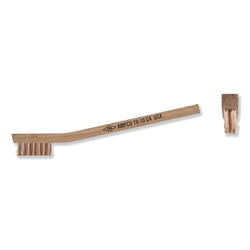 Scratch Brush, 7-7/8 in L, 3 X 7 Rows, Wood Toothbrush Style Handle