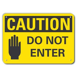 Lyle Caution Sign,10 inx14 in,Plastic LCU3-0125-NP_14x10