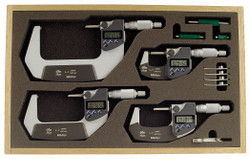 Mitutoyo Micrometer Set,0-4In,0.00005In,4Pc  293-961-30