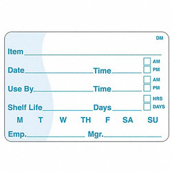 Daymark Shelf Life Label,Blue,PK250 113390