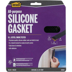 M-D 1/4 In. x 1/2 In. x 20 Ft. Black All Purpose Silicone Gasket 68668