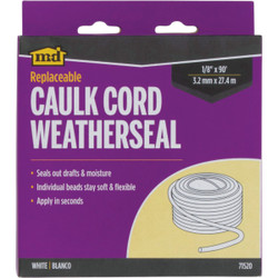 M-D 1/8 In. x 90 Ft. White Replaceable Caulk Cord 71520