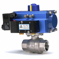 Dynaquip Controls Ball Valve,1/2 In FNPT,Double Acting,SS P2S23AJDA032A