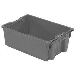 Orbis Stack and Nest Ctr,Gray,Solid,Plastic GS6040-27 Grey