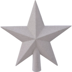 Decoris Winter White 7.5 In. Shatterproof Star Christmas Tree Topper 9029545