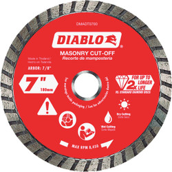 Diablo 7 in. Diamond Continuous Rim Turbo Dry/Wet Diamond Blade DMADT0700