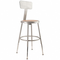 National Public Seating Round Stool,Adjustable Legs,Gray,32"H 6218HB