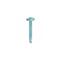 Lath Screw - #8 x 1"" Modified Thin Truss Head Drill Point (TEK) - Steel - Zinc