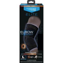 Copper Fit Elite Large Black Elbow Sleeve CFEELLG