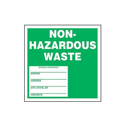 Accuform DOT Handling Label,Waste,6" Label W,PK25 MHZW11EVP