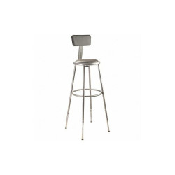 National Public Seating Round Stool,Adjustable Legs,Gray,44"H 6430HB