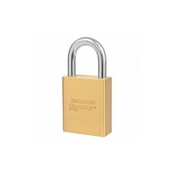 American Lock Keyed Padlock, 15/16 in,Rectangle,Gold A3650D125KA