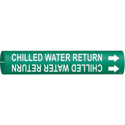 Brady Pipe Marker,Chilled Water Return,7/8in H 4023-B