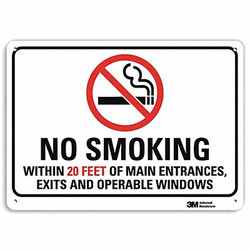 Lyle No Smoking Sign,7 in x 10 in,Aluminum  U1-1018-RA_10X7
