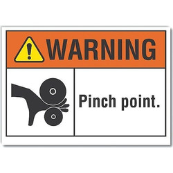 Lyle Pinch Point Warning labl,5inx7in,Polyest LCU6-0026-ND_7X5