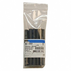 Ideal Shrink Tubing,6 in,Blk,0.4 in ID,PK10 46-343