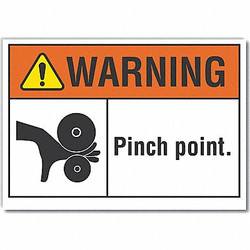 Lyle Pinch Point Warning Labl,3.5x5in,Polyest LCU6-0026-ND_5X3.5
