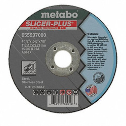 Metabo CutOff Wheel,A60TX,4-1/2"x.045"x7/8" 655997000