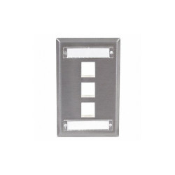 Hubbell Premise Wiring Plate,3 Ports,Gray SSFL13