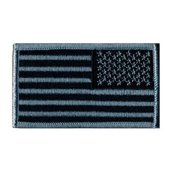 Heros Pride Embroidered Patch,U.S. Flag,Silver/Black 0044