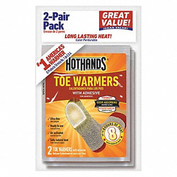 Hothands Toe Warmer,3-1/2 in. x 2-3/4 in.,PK2 TT224DQ