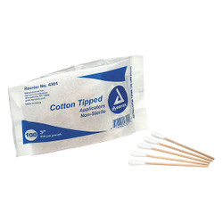 First Aid Only Cotton Tip Swab,Cotton,3" L,PK100 25-400