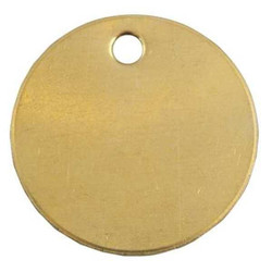 C.H. Hanson Blank Tag,Brass,1 1/4in H,1 1/4in W,PK25 42842