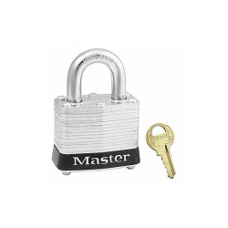 Master Lock Lockout Padlock,KA,Black,1-1/4"H 3KABLK-0390