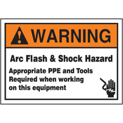 Accuform Arc Flash Label,3 1/2 inx5 in,Vinyl LELC370XVE