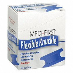 Medi-First Knuckle Bandages,Metal Detect,PK50 65250