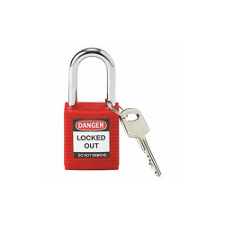 Brady Lockout Padlock,KD,Red,1-3/4"H 99552