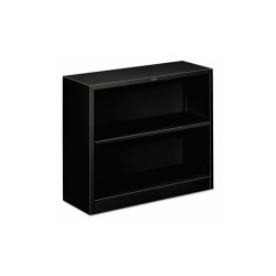 HON® Metal Bookcase, Two-Shelf, 34.5w x 12.63d x 29h, Black HS30ABC.P