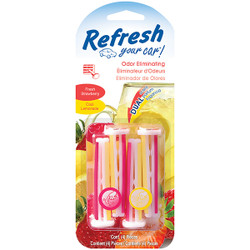 Energizer® Refresh Your Car® Vent Sticks, Fresh Strawberry/Cool Lemonade, 4/Pkg