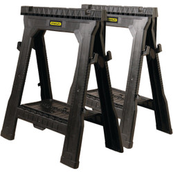 Stanley 27 In. L Plastic Portable Folding Sawhorse, 1000 Lb. Capacity (2-Set)