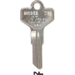 ILCO Dexter Nickel Plated House Key, DE2 / D1098B (10-Pack) AL2931701B