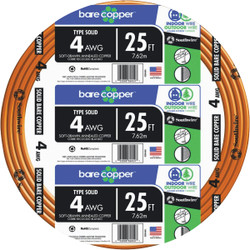 Southwire 25 Ft. 4AWG Solid Bare Ground Electrical Wire 10644325