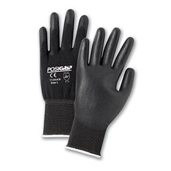 West Chester 713SUCB/S PU Palm Coated Nylon Gloves, Small, Black (Pack of 12)