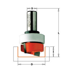 Cmt Hinge Mortise Cut Router Bit,1/2" 801.128.11B