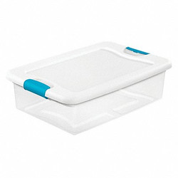 Sterilite Storage Tote,Clear/White,Polypropylene  14968006