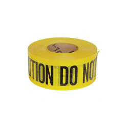Brady Barricade Tape, Yellow, 500 ft L, 3 in 91102