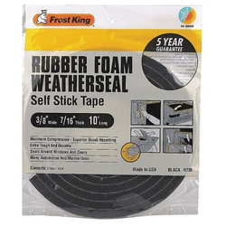 Frost King Sponge Rubber Foam Tape,3/8In.x10 ft.  R738A