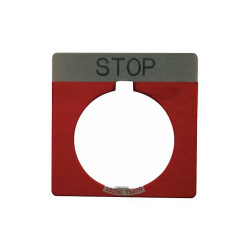 Eaton Legend Plate, Stop, White/Red, Square 10250TS34