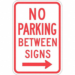 Lyle No Parking Between Parking Sign,18"x12" T1-1051-EG_12x18